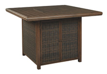 Paradise - Medium Brown - Square Bar Table w/Fire Pit