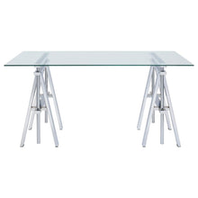 Statham - Glass Top Adjustable Writing Desk - Clear And Chrome