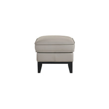 Aaron - Leather Ottoman - Mist Gray