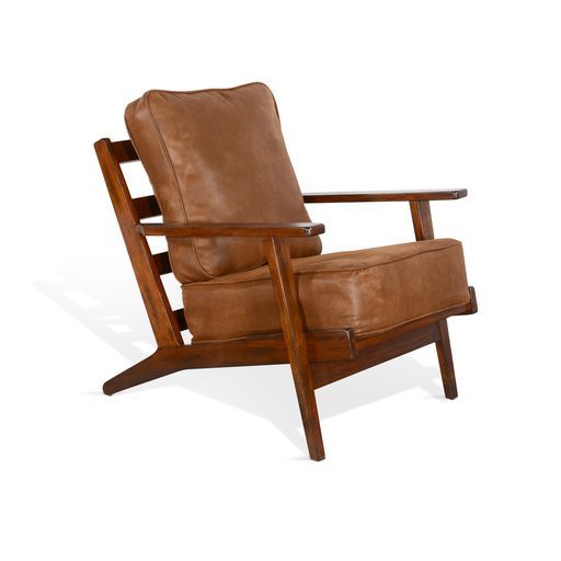 Santa Fe Mahogany Accent Chair With Cushions Dark Chocolate