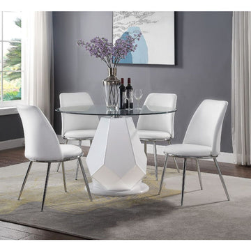 Weizor - Side Chair (Set of 2) - White Synthetic Leather & Chrome