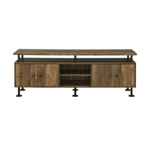 Ensata II - TV Stand - Rustic Oak & Black Finish