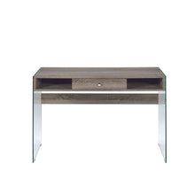 Armon - Desk - Gray Oak & Clear Glass