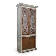Homestead Hills - Two-Tone Display Cabinet With Glass Doors - Tobacco Leaf / Alpine Gray