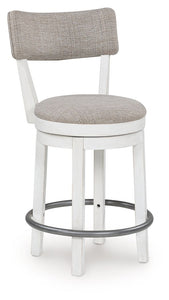 Robbinsdale - Antique White - Upholstered Swivel Barstool (Set of 2)