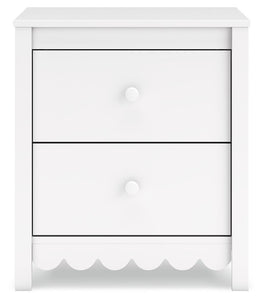 Hallityn - White - Two Drawer Night Stand