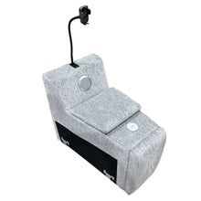 Fullar - Modular Console With Wireless Charger - Light Gary Chenille