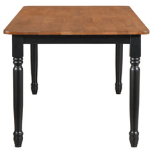 Hollyoak - Farmhouse Rectangular Dining Table With Turned Legs - Walnut And Black