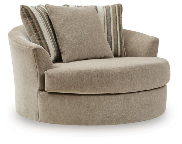 Linenhause Oversized Swivel Accent Chair Dune
