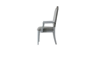 House - Marchese Chair (Set of 2) - Two Tone Gray Fabric & Pearl Gray Finish