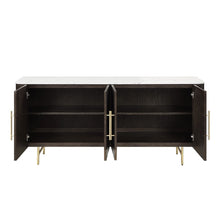 Clayten - Server - White Natural Marble Top & Espresso
