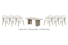 Charity 7-piece dining set: 1 table + 6 side chairs