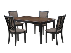 Potomac - 5 Piece Rectangle Dining Set (Table & 4 Chairs) - Brown / Black