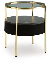 Nedman - Black / Gold Finish - Accent Table With Speaker