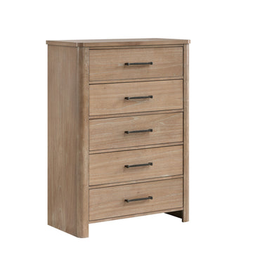 Anika - 5 Drawer Chest - Natural / Brown