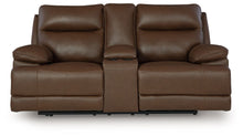 Vonryan - Tobacco - Power Reclining Loveseat With Console / Adj Headrest