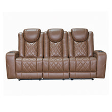 Dorian - Reclining Leather Sofa With Power Headrest And Footrest - Brown