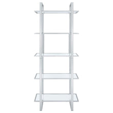 Hartford - 5-Shelf Glass Bookshelf - Chrome