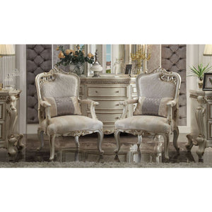 Picardy - Chair With Pillow (Right Facing Leaf) - Fabric & Antique Pearl