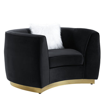 Achelle - Chair With Pillow - Black Velvet
