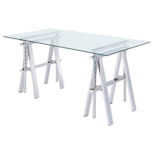 Statham - Glass Top Adjustable Writing Desk - Clear And Chrome