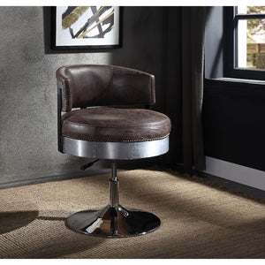 Brancaster - Chair - Distress Chocolate Top Grain Leather & Chrome