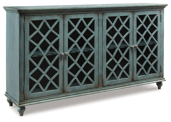 Mirimyn Accent Cabinet Vintage Finish Antique Teal