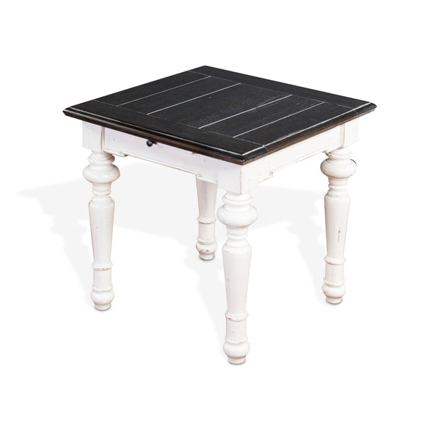 Carriage House End Table Cottage White / Europen Dark