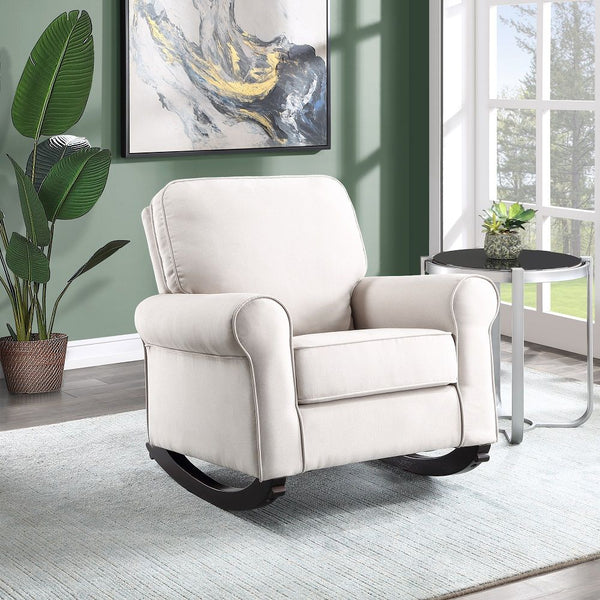 Elvin Rocking Chair Beige Fabric