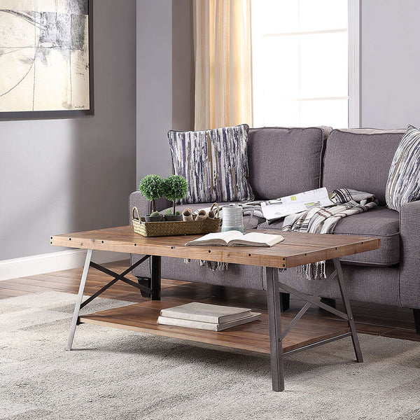 Ikram Coffee Table Weathered Oak & Sandy Black