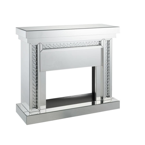Nysa 42" Fireplace Mirrored & Faux Crystals