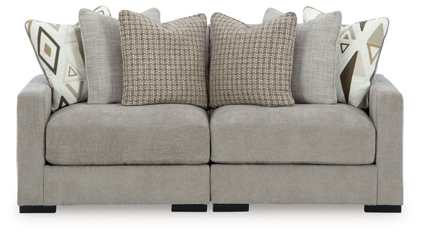 Aslan Court 2-Piece Loveseat Sectional Pebble