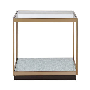 Kaia - End Table - Glass & Gold