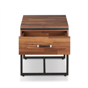 Sara - I - End Table - Walnut & Sandy Black