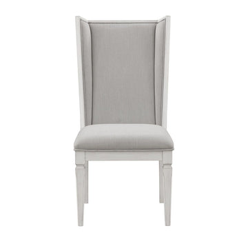 Katia - Hostess Chair (Set of 2) - Light Gray Linen & Weathered White
