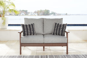 Emmeline - Brown / Beige - Loveseat W/Cushion