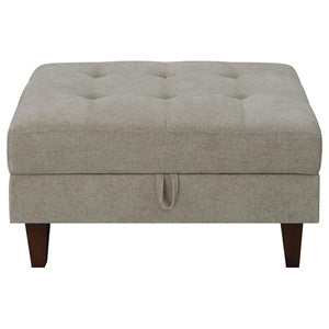 Barton - Upholstered Tufted Ottoman - Toast And Brown