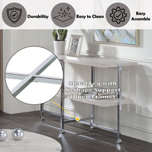 Brecon - Sofa Table - White Oak & Chrome