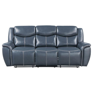 Sloane - Upholstered Padded Arm Reclining Sofa - Blue