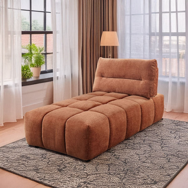 Loanna Modular Chaise Coral Red Chenille