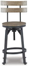 Lesterton - Light Brown / Black - Swivel Barstool (Set of 2)