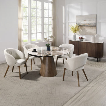 Eada - Arm Chair (Set of 2) - Beige Chenille