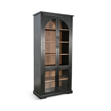 Elena - Tall Wood Cabinet With Arched Glass Doors