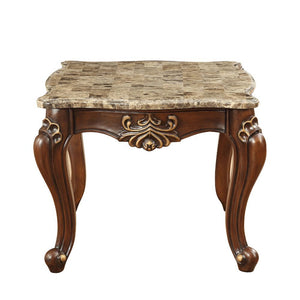 Shalisa - End Table - Marble Top & Walnut