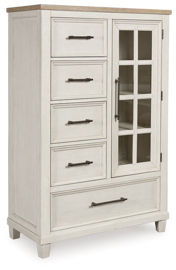 Shaybrock - Door Chest - Antique White / Brown