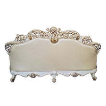 Vendome - Sofa With 5 Pillows - Champagne Synthetic Leather & Antique Pearl