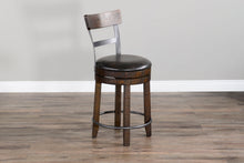 Homestead - Counter Bartool With Back & Swivel, Cushion Seat (Set of 2) - Tobacco Leaf