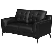 Moira - Upholstered Wedge Arm Tufted Loveseat - Black