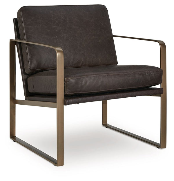 Bradett Accent Chair Dark Brown / Gold Finish