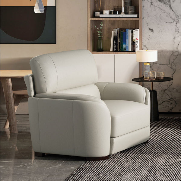 Edrice Chair Ivory Top Grain Leather